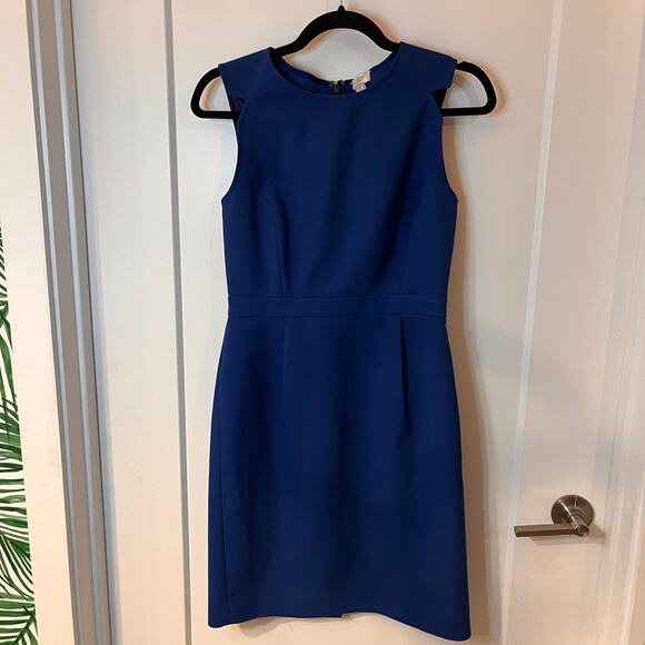 J. Crew Blue Wool Crepe Casey Dress Size 2 - Picture 2 of 9